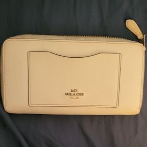 Coach Beige Zip-Around Wallet